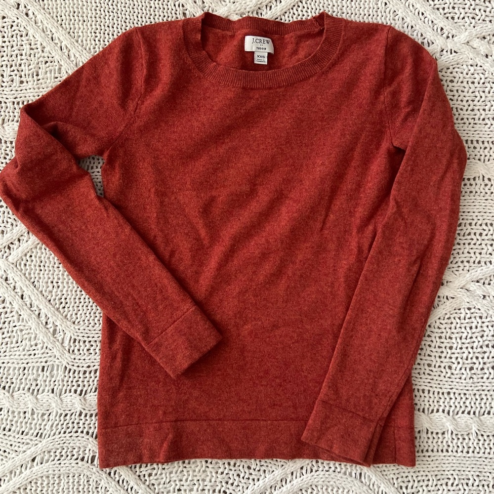 J. Crew Women's Burt Orange Wool Blend Sweater.